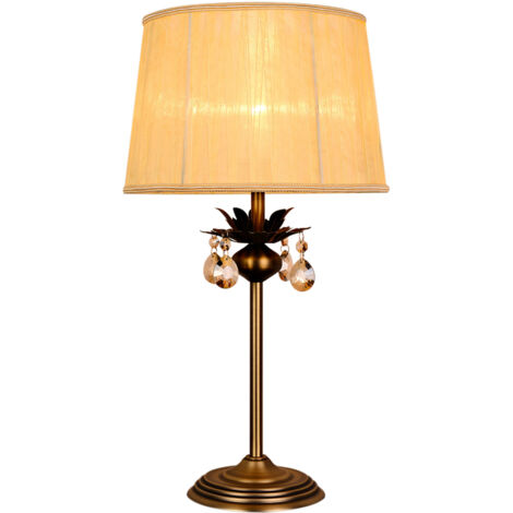 Lampe à poser Candellux Adonis laiton abat-jour écru