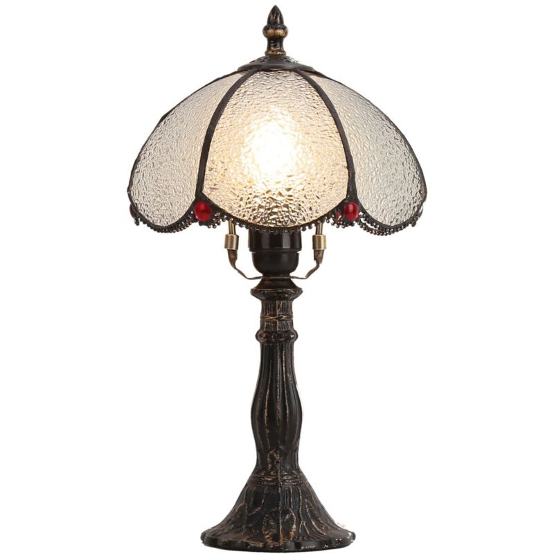 Barcelona Led – Lampe à poser Tiffany 20cm – Abat-jour en verre givré – Culot E27 – Utilisation intérieure IP20 – Câble 1,4m avec interrupteur Barcelona Led – Lampe à poser Tiffany 20cm – Abat-jour en verre givré – Culot E27 – Utilisation intérieure IP20 – Câble 1,4m avec interrupteur