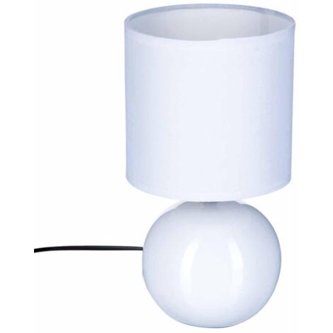Lampe à Poser Céramique Boule 24cm Blanc