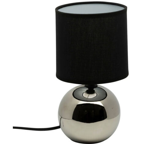 Lampe à Poser Céramique "Boule" 25cm Argent