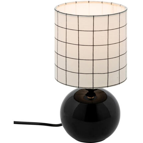 Lampe à Poser Céramique "Boule" 25cm Noir Imprimé