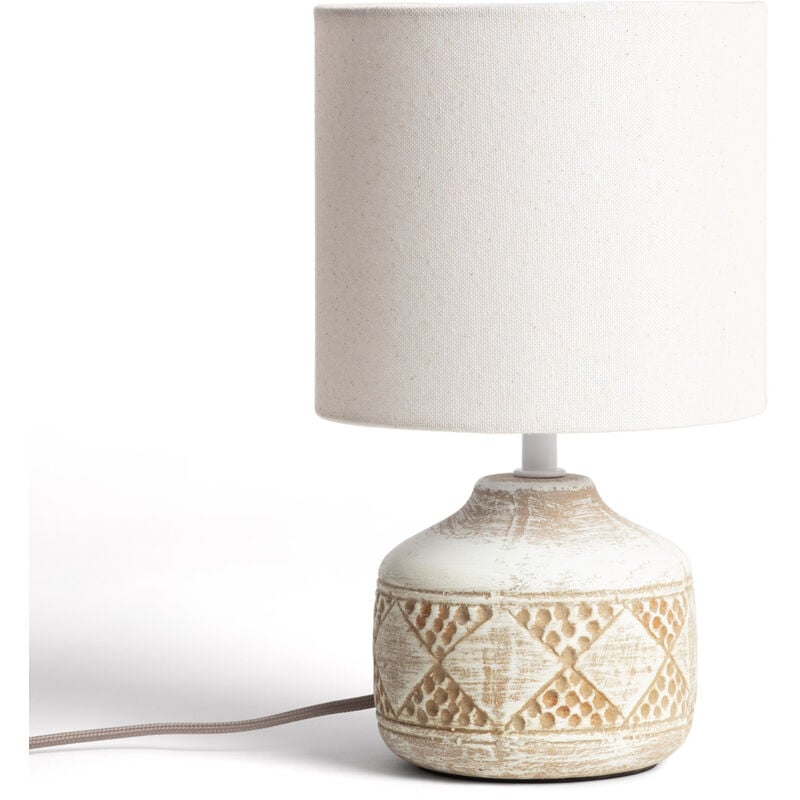 Ledkia - Lampe à Poser Céramique Vera Brun clair