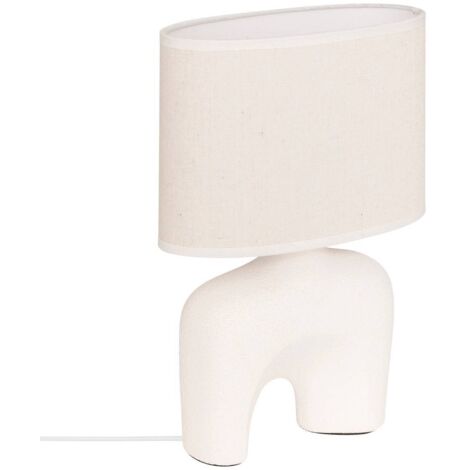 Lampe à poser champignon secteur Gaby blanc H31,5cm - Atmosphera créateur d'intérieur