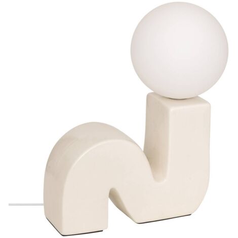 Lampe à poser champignon secteur Sibil beige H33,5cm - Atmosphera créateur d'intérieur
