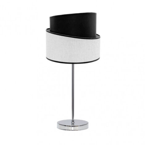 Lampe à poser chrome/blanc/noir Hara modèle 1xE14 FABRILAMP