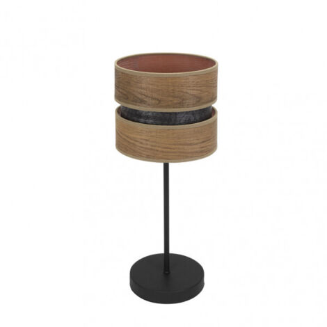 Lampe à Poser Colet 1xe14 Noir/Bois foncé 43x18x18 Cm