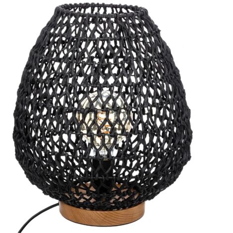 Lampe De Table BRILONER Leuchten 7026-015 – Design Noir, 1 Ampoule E27, Interrupteur Sur Câble, 17.5x25.6 Cm