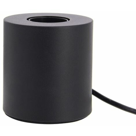 XANLITE Lampe à poser cylindrique en métal noir , compatible culot E27, IP20, 60W puissance max