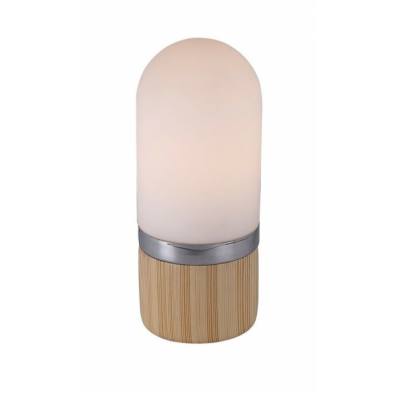 Lampe à poser cylindrique en verre opaque blanc style scandinave - NEILS - Blanc