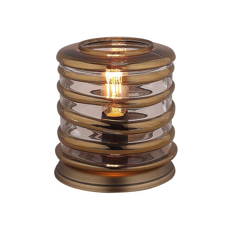 Meubletmoi - Lampe à poser cylindrique ronde en verre transparent - NELSON - Transparent