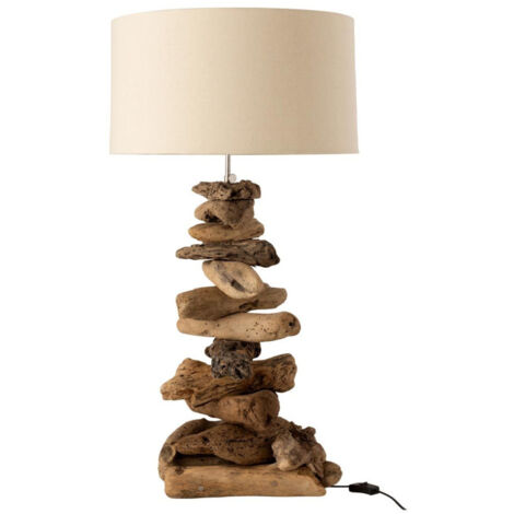 Lampe à Poser Design "Bois Flotté" 63cm Naturel