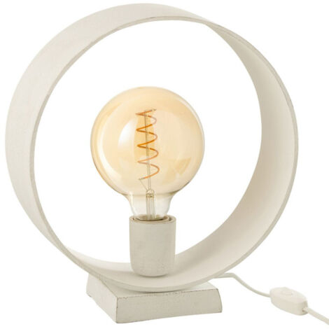 Lampe à Poser Design "Cercle" 32cm Blanc