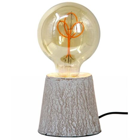 Lampe à poser design Kibo papier effet marbré beige et ampoule LED