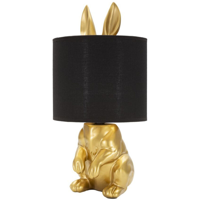 Lampe à Poser Design "Lapin" 43cm Or & Noir