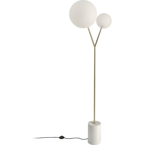 Lampe à poser design marbre et laiton Angel Cerda - Calacatta doré et blanc