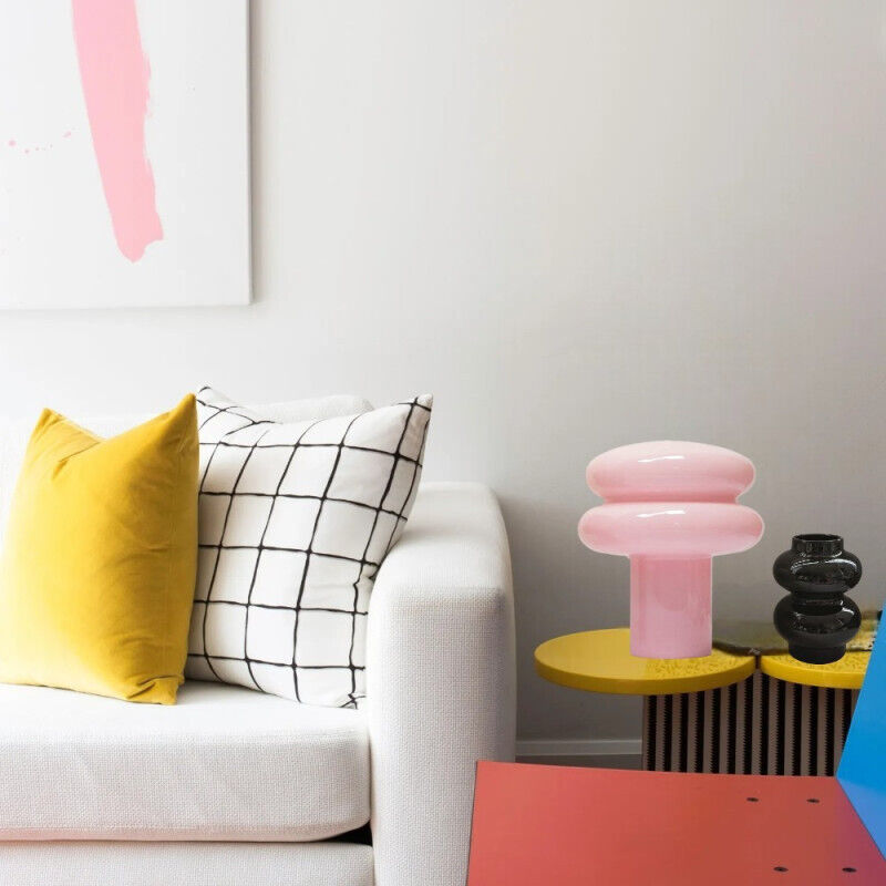 Lampe à poser design verre rose pop