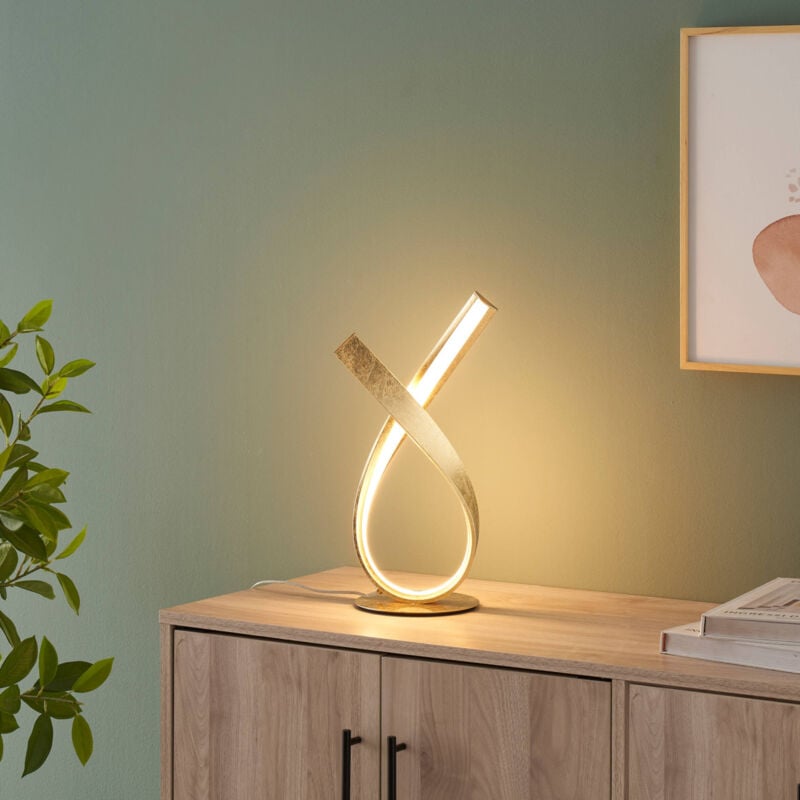 Kosilum - Lampe à poser doré effet feuille d'or - Millenium