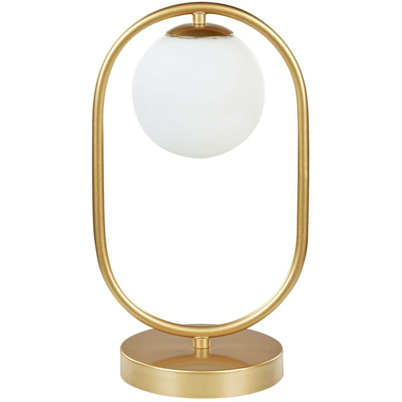 Beliani - Lampe à Poser Dorée en Métal et Verre Cadre Ovale 35 cm Lumière Ambiante Yankee