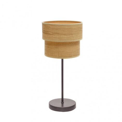 Lampe à Poser Double Smile 1xe14 Marron/Bois Clair 44x18x18 Cm