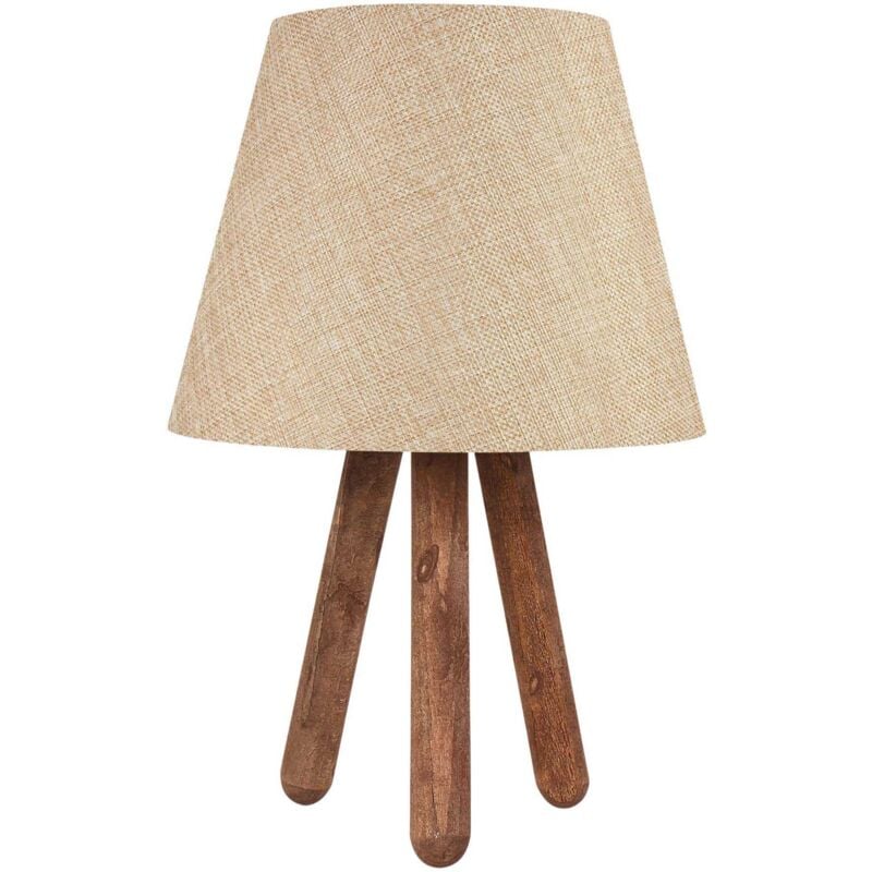 Lampe à poser en bois et tissu Carla