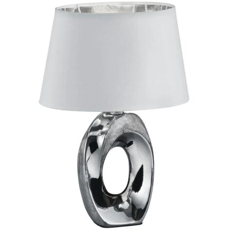 Lampe à poser E14 couleur blanc chrome – Hauteur 33cm – Degré de protection IP20 – Interrupteur à câble – R50511089 – Reality Leuchten