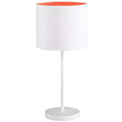 Lampe à poser E27 blanc orange bureau salon 1-flammes ACTION VARIETE 872301061800