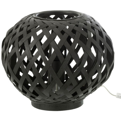 Lampe à Poser en Bambou "Holga" 30cm Noir
