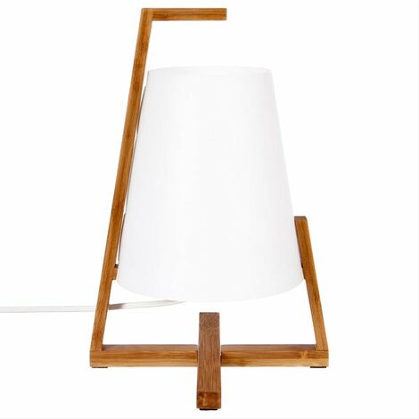 Lampe à Poser en Bambou Papier et Polypropylène 32cm - SILUMEN