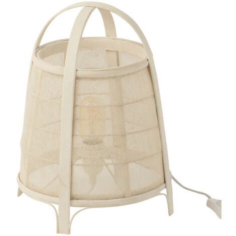 Lampe à Poser en Bambou "Rya" 35cm Blanc