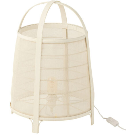 Lampe à Poser en Bambou "Rya" 52cm Blanc