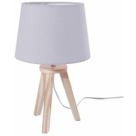 Lampe à Poser en Bois 3 Pieds 31cm Gris