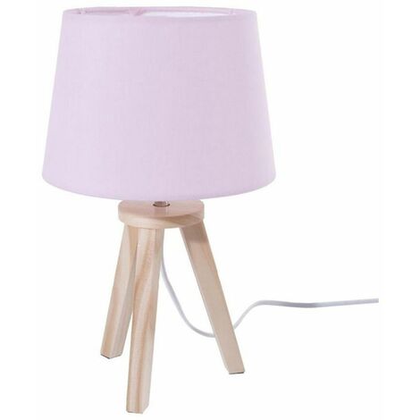 Lampe à Poser en Bois 3 Pieds 31cm Rose