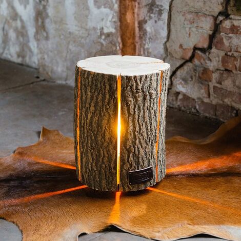 Lampe à poser en bois de frêne – Dimensions 30 x 20 cm – Éco-responsable – Compatible ampoules standards – Installation facile