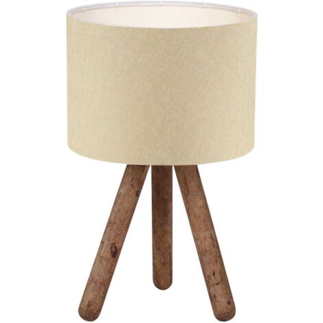 Lampe à poser en bois et tissu Carla