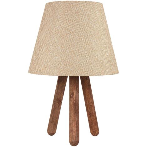 Lampe à poser en bois et tissu Carla