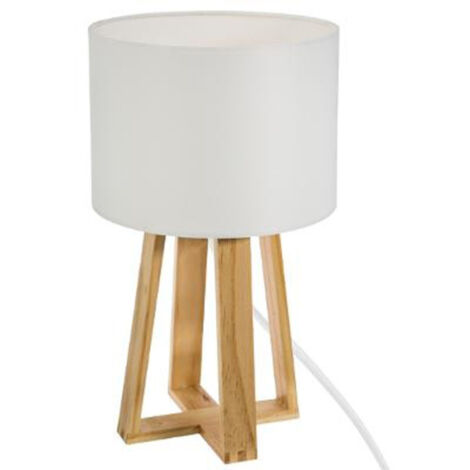 Lampe à Poser en Bois "Scandinave" 35cm Blanc