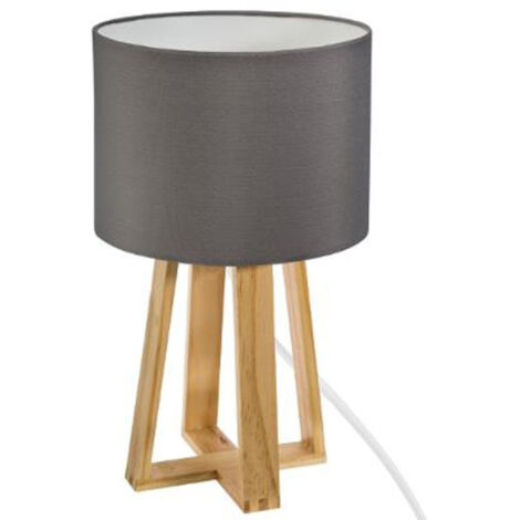 Lampe à Poser en Bois "Scandinave" 35cm Gris