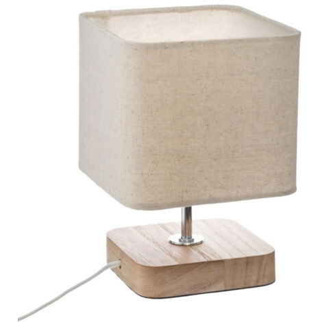 Lampe à Poser en Bois "Toxey" 21cm Beige
