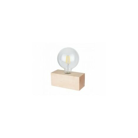 Lampe à poser en Bouleau Naturel, Design Cubic, Pour 1 Ampoule, THEO - Naturel