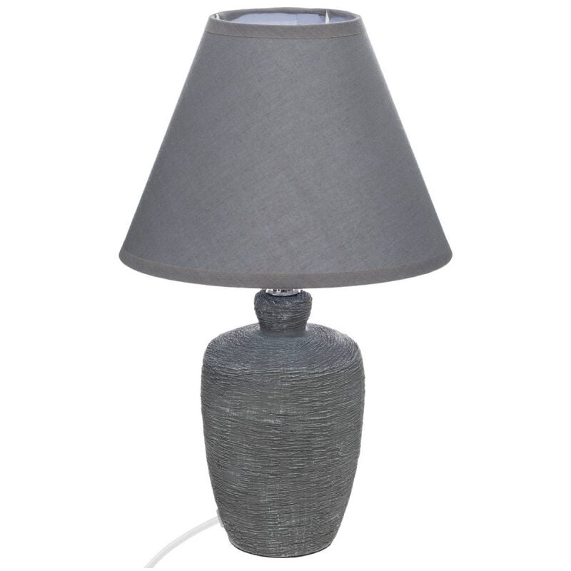 Atmosphera - Lampe à poser en céramique 'Balvy' - Gris - d 20 x h 32 cm - Livraison gratuite
