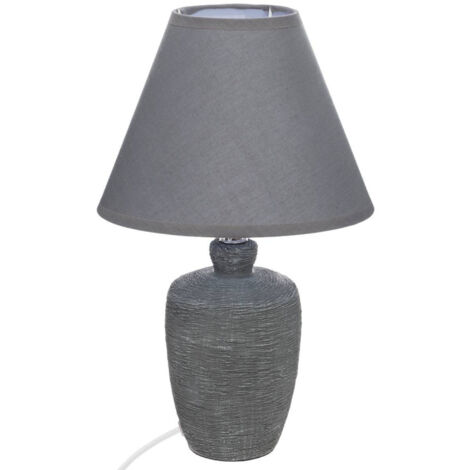 Lampe à poser en céramique "Balvy" - Gris - D 20 x H 32 cm - Livraison gratuite