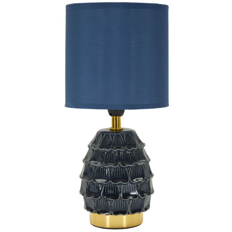 Lampe à Poser en Céramique "Pigny" 30cm Bleu Lampe à Poser en Céramique "Pigny" 30cm Bleu