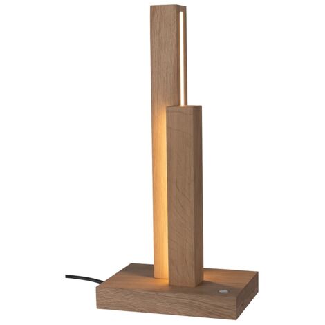 Lampe à poser en Chêne Huilé Design Contemporain avec Variateur Tactile MANHATTAN