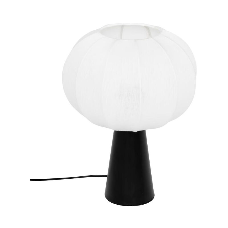 Atmosphera - Lampe à Poser en Coton 'Tobie' 33cm Blanc & Noir