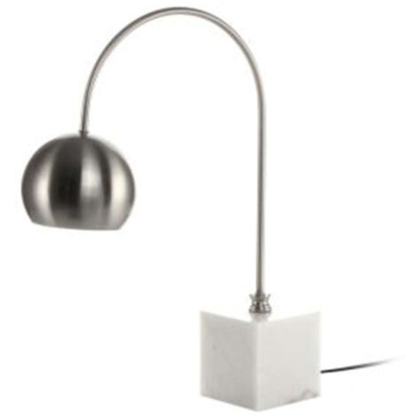 Lampe à Poser en Marbre "Bella" 58cm Argent & Blanc