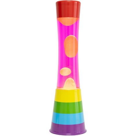 Lampe à poser en métal et verre Lave Arc en ciel / Fuchsia