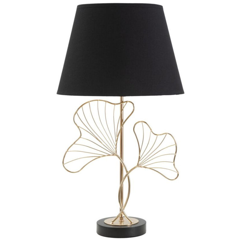 Lampe à Poser en Métal "Feuilles" 60cm Or & Noir