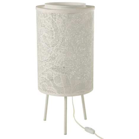 Lampe à Poser en Métal "Perforée" 65cm Blanc