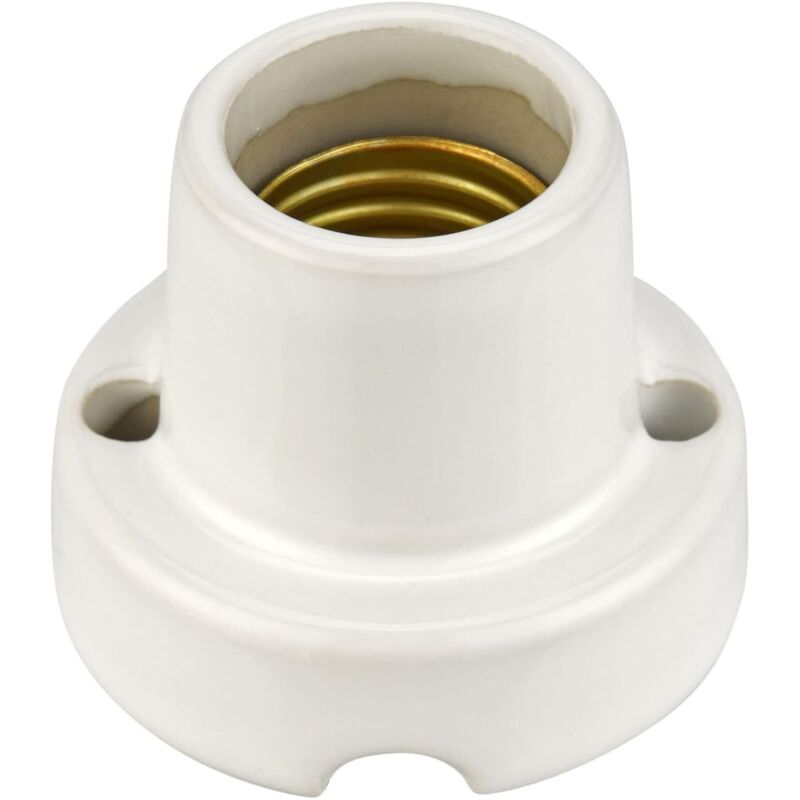 Lampe à poser en porcelaine E27, émaillée blanche