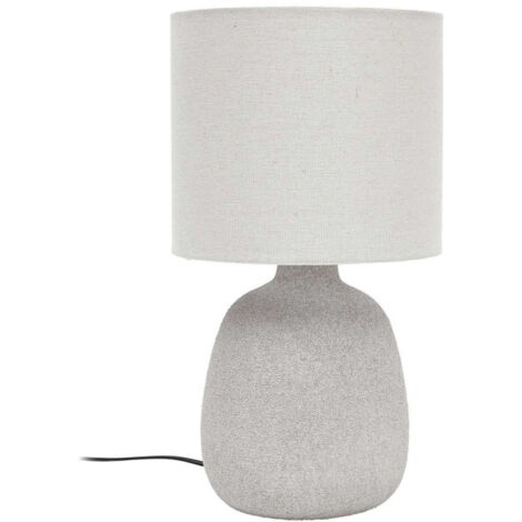 Lampe à Poser en Terre Cuite "Embossée" 40cm Argent